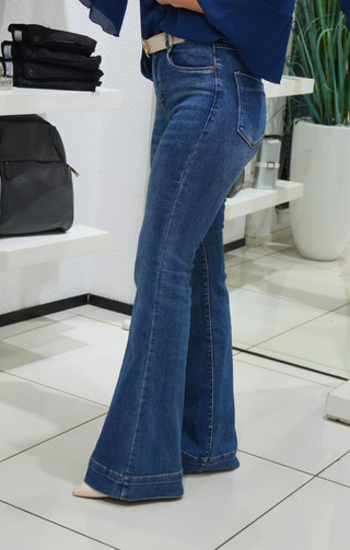 Jeans skinny flare blu