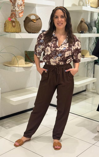Pantalone pop-trash marrone