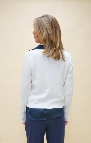 Cardigan con Bottoni Gioiello bianco