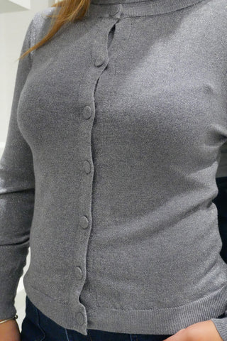 Cardigan in lurex azzurro