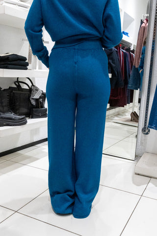 Coordinato in maglia petrolio