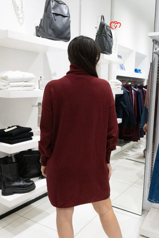 Abito in maglia bordeaux