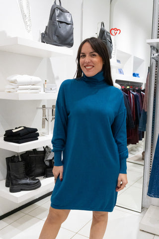 Abito in maglia petrolio