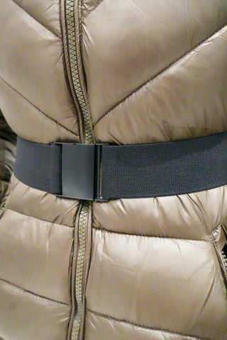 piumino lungo marrone