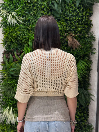 Copri spalle traforato beige