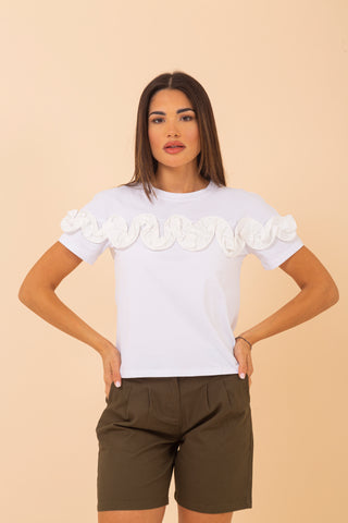 T-shirt con rouches